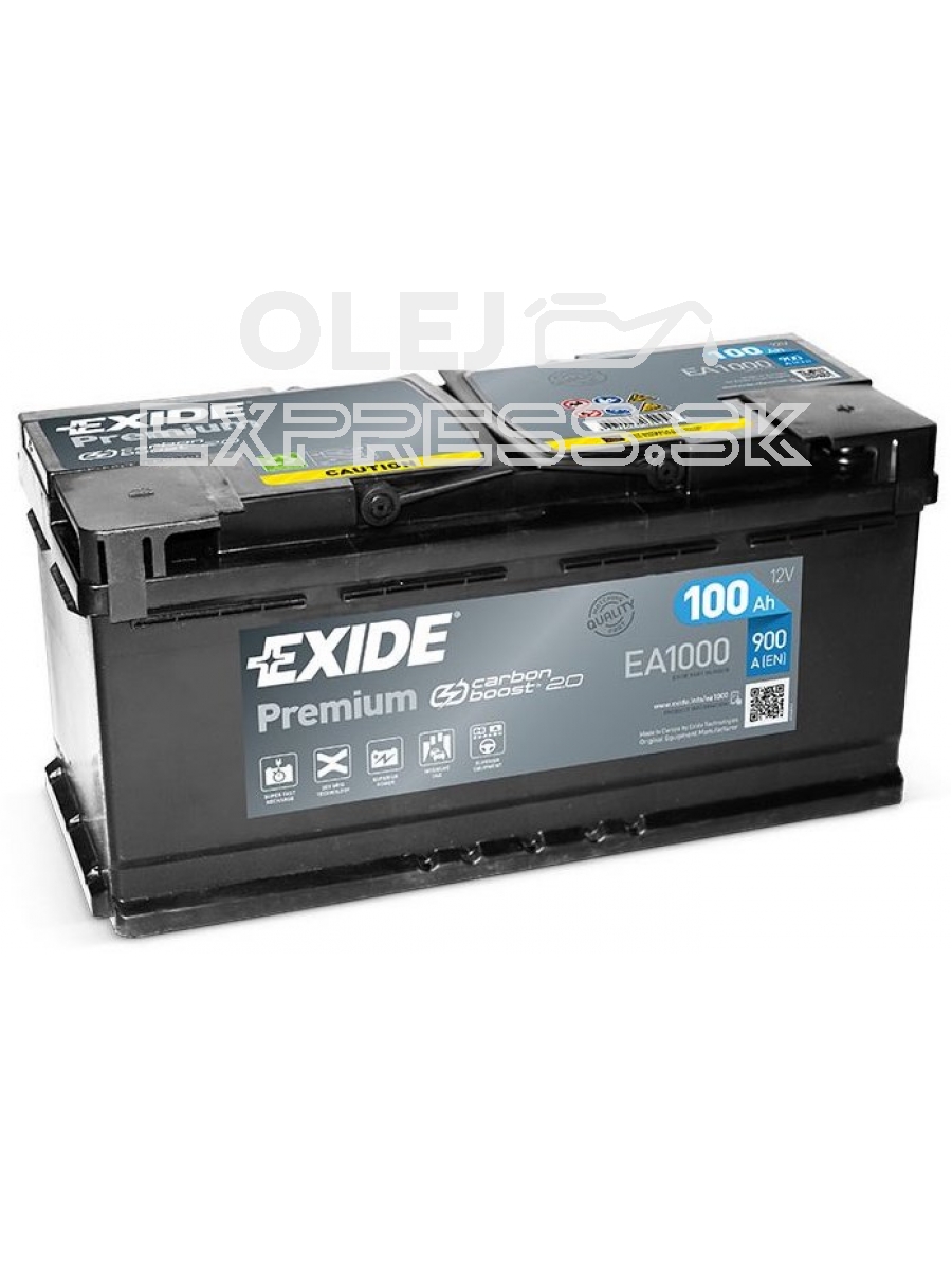 Exide Premium 12V 100Ah 900A EA1000