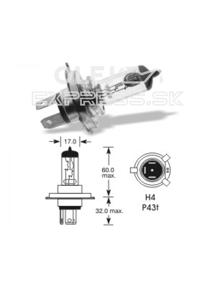 QLUX 12V 60/55W P43T H4